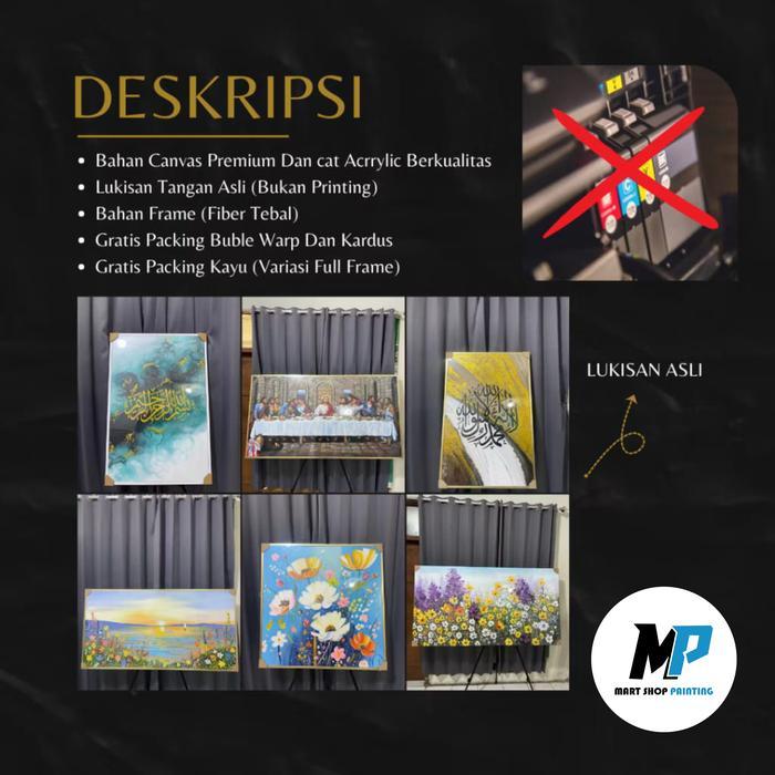 BIG SALE lukisan ombak aesthetic hiasan dinding siap pajang lukisan ombak korea aesthetic lukisan