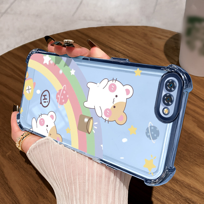 Casing Hp untuk Realme C2 C2s OPPO A1K Case Cartoon Rainbow Hamster Cakep Kasing selebgram suka Cesi