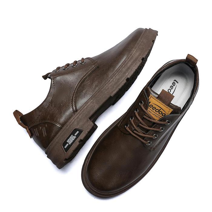 Leedoo Sepatu Pantofel Cowok Sepatu Pria Casual Sepatu Formal Sepatu Kulit Kerja Sneakers Antiselip