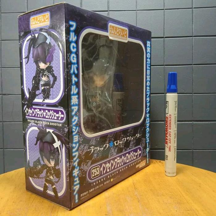 HOT SALE MAINAN ACTION FIGURE NENDOROID NENDO 253 INSANE BLACK ROCK SHOOTER TINGGI SEKITAR 3 INCH