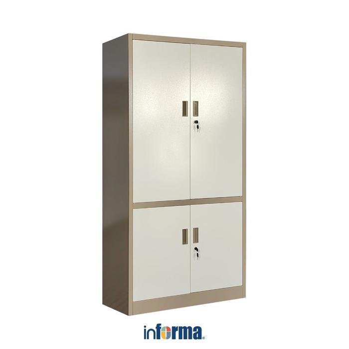 Informa Kiev Lemari Arsip Kantor Metal 4 Pintu - Cokelat Office Cabinet Lemari Arsip Storage Kabinet
