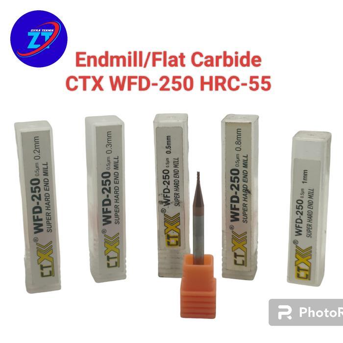 ENDMILL FLAT CARBIDE CTX WFD-250 0,2 0,3 0,4 0,5 0,8 1 1,5 2 2,5 3MM PROMO TERMURAH