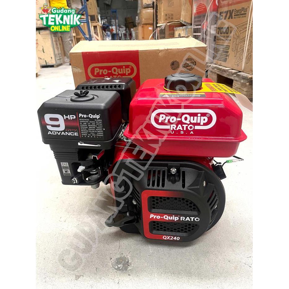 Engine Penggerak 9HP PROQUIP QX240 RATO 4T / Engine Bensin Mesin Serbaguna 9 HP 4 Tak Gasoline Engin