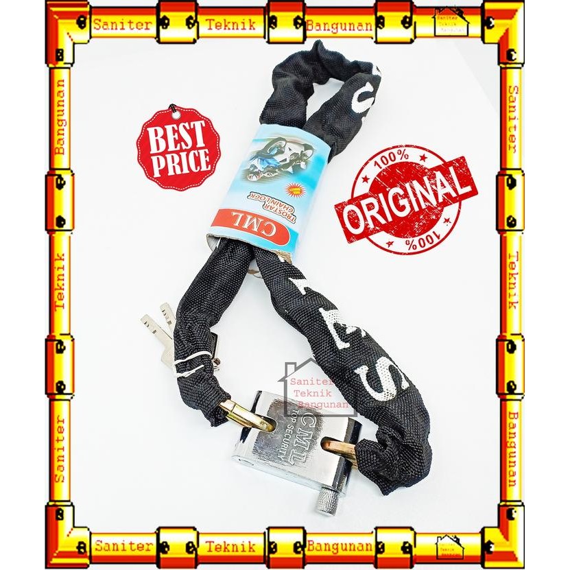 GEMBOK RANTAI-GEMBOK RUMAH PAGAR MOTOR SEPEDA-KUNCI RANTAI CAMEL 80 CM KODE 1114