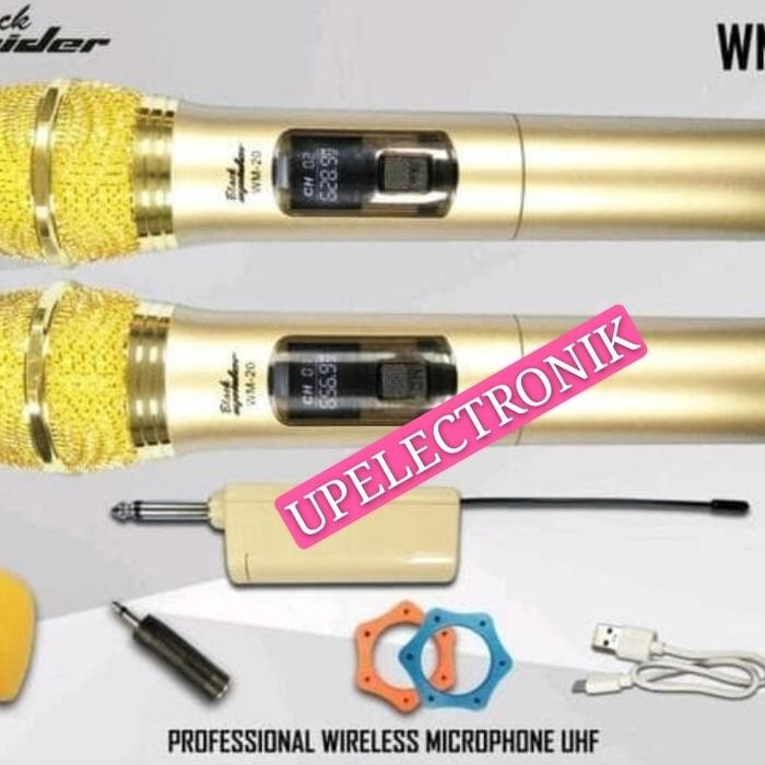 Mic Wireles Blackspider WM20 2 mic pegang