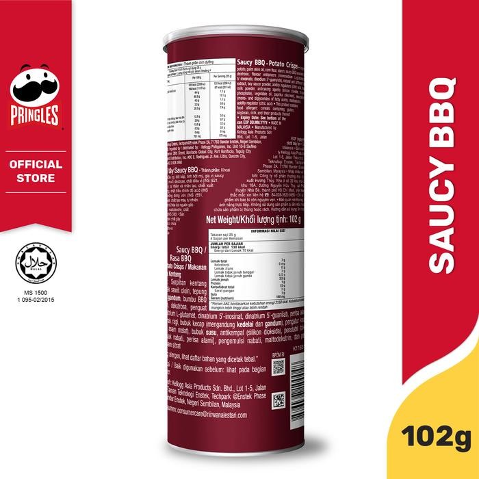 

[BUNDLE 3PCS] PRINGLES SAUCY BBQ KERIPIK 102GR