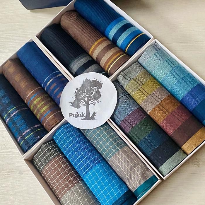 (3pc) Sapu tgn pria dewasa Pier Karting // Sapu tangan branded bermotif Setrip Pocket Square