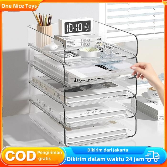 

Stackable Storage Organizer 2 Tumpuk Tempat Dokumen Kertas Buku Alat Tulis Multifungsi Serbaguna