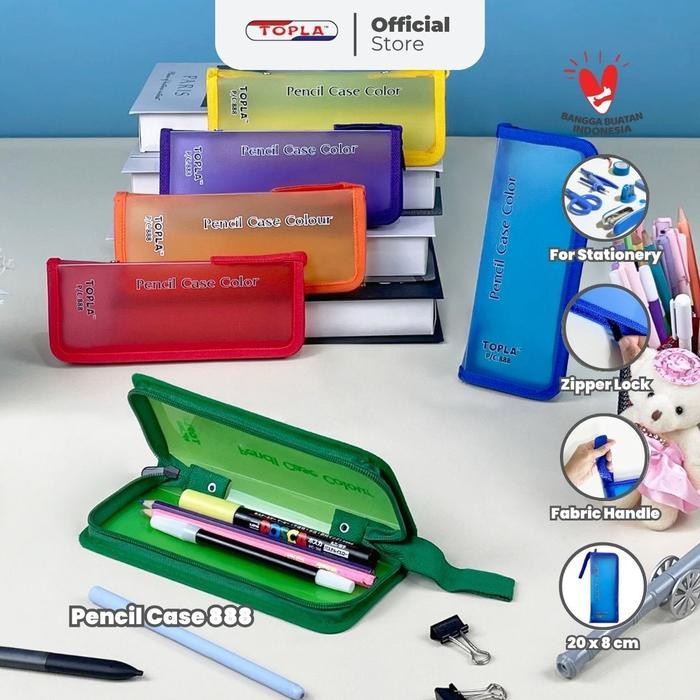 

Topla Pencil Case 888 Kotak Pensil / Tempat Pensil Alat Tulis Resleting Anak Sekolah Lucu Warna Anti