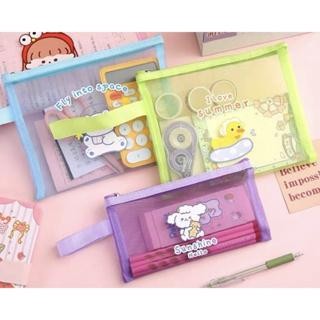 

Tempat Pensil Jaring Zipper Transparant Karakter Ins Asthetic Pencil HN-19