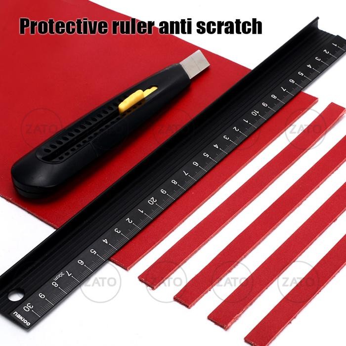 

ASLI protective ruler anti scratch - penggaris - leather tool READY STOCK
