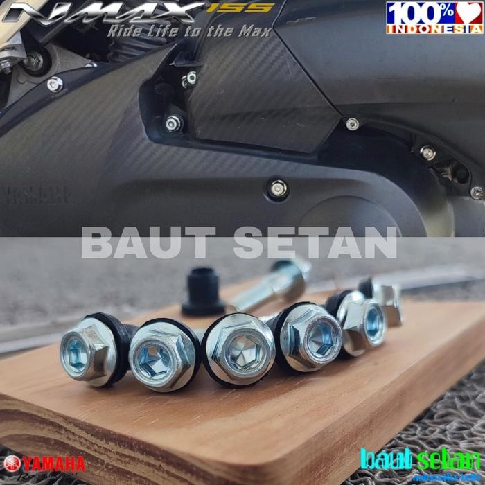 BAUT COVER CVT NMAX OLD (SILVER) MODE DUA KUNCI BAJA HARDNES