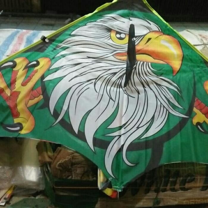 layangan parasut gambar burung elang+layangan lipat+layangan pantai