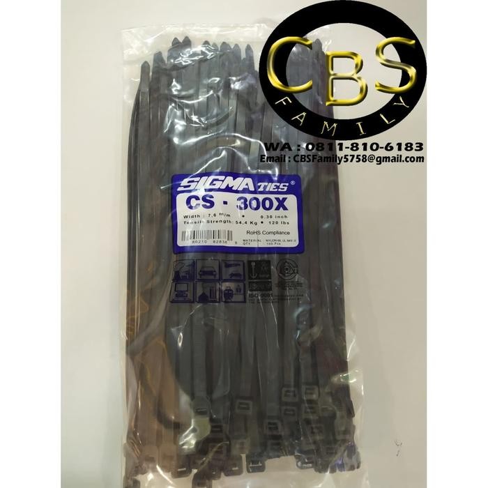 

Kabel Ties / Kabel Tis / Cable Tie Cs 300 X Hitam 30 Cm Sigma Cs300X