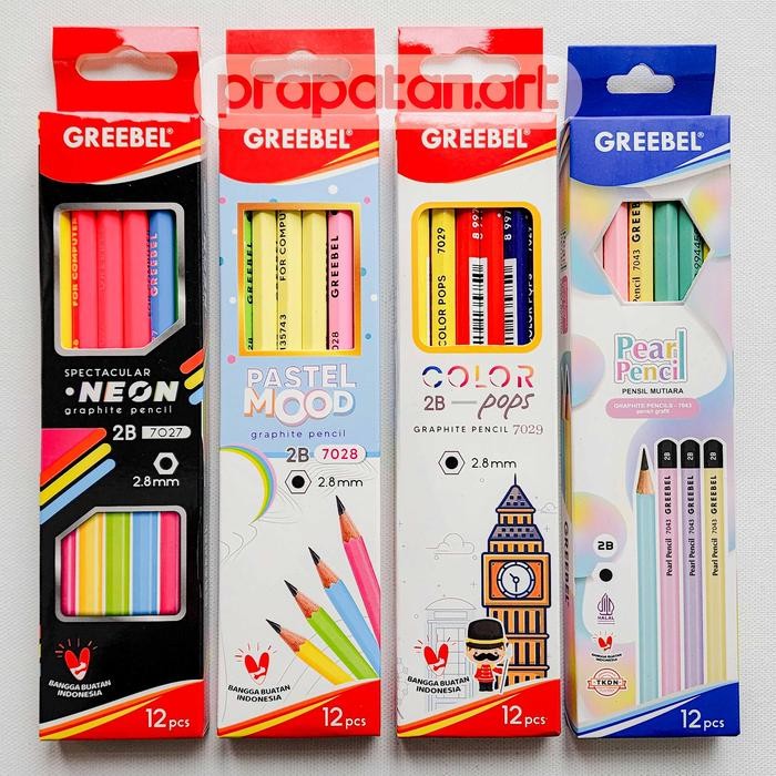 

Pensil Tulis Greebel GB-2B 1 BOX ISI 12PCS Writing Pencil Pensil 2B