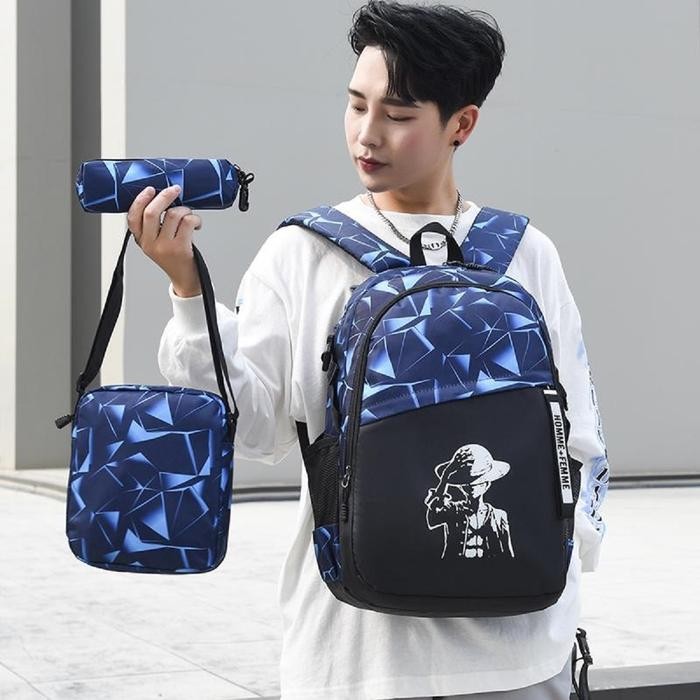 Fosil - 3 In 1 Tas Pria Ransel Sekolah Tas Backpack Wanita Tas Punggung Ransel Laptop Kasual Tr807 -