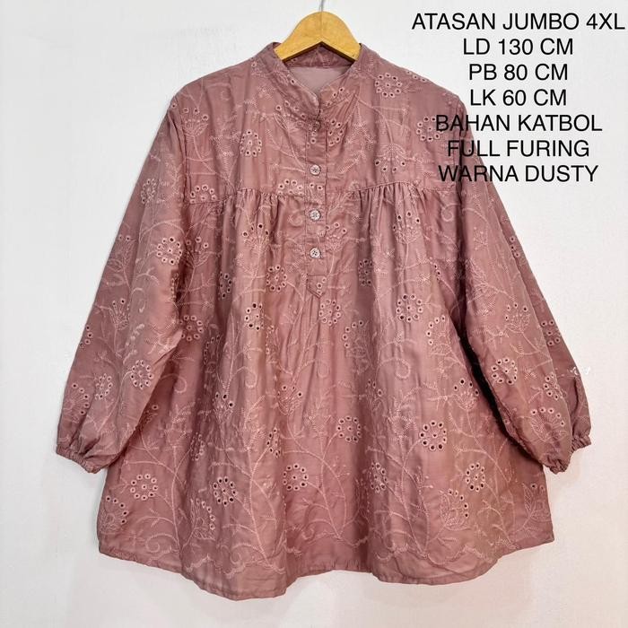 Atasan Jumbo Ld 130 Cm Model Katun Bolong Full Furing - Flea Blouse