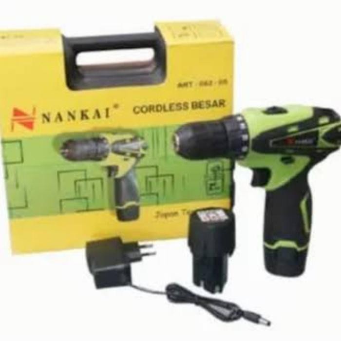 Mesin Bor Obeng Baterai Cordless Drill Nankai 12V