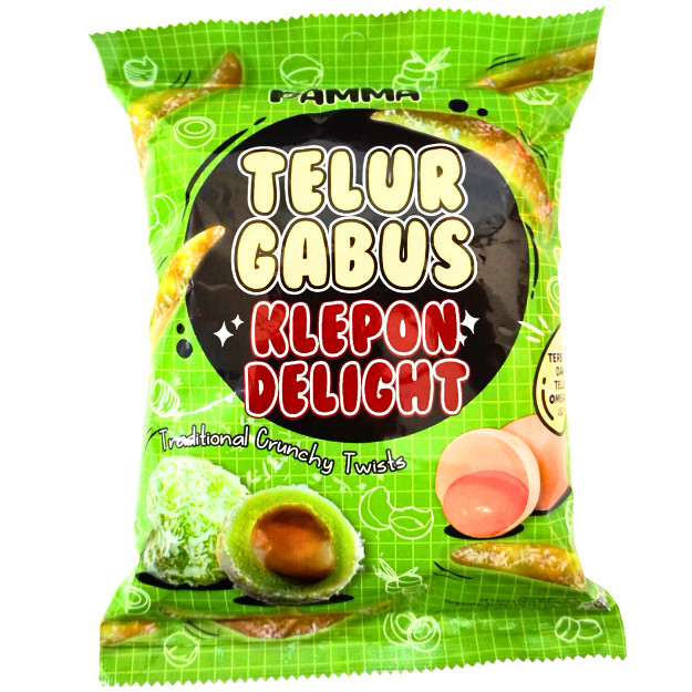 

S32526 PAMMA TELUR GABUS KLEPON DELIGHT SNACK 65GR MAJU BERSAMA (20250921)