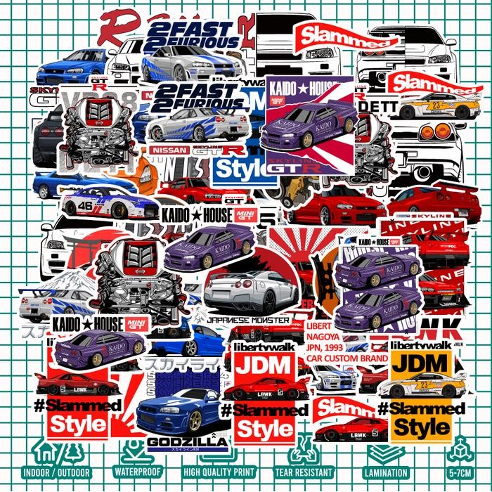 

Pilihan- Krmk Sticker Pack Nissan Skyline Gtr Nissan Skyline R34 R35 Mini Gt Kaido House Jdm