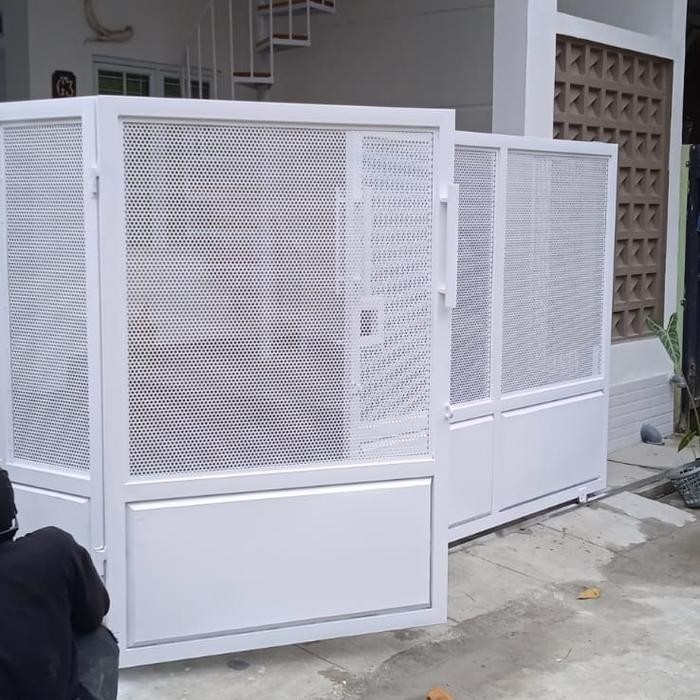 pagar dorong kombinasi plat lobang