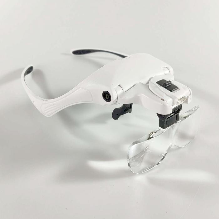 

SALE Helm Kacamata Pembesar Reparasi Jam 5x Magnifier 2 LED 9892B2 - White