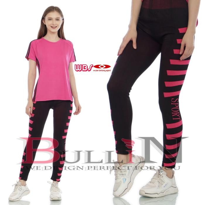 setia BULLIN Legging Panjang Wanita Bergaris Samping / Legging olahraga Wanita