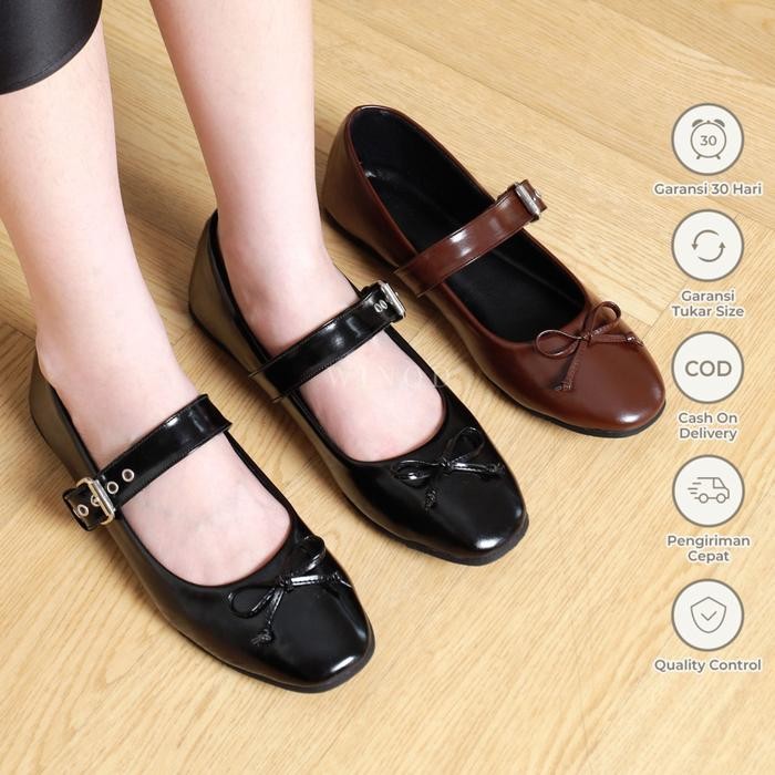 Donatello - Hyeri Sepatu Wanita Flatshoes Casual Basic Slip On Kerja
