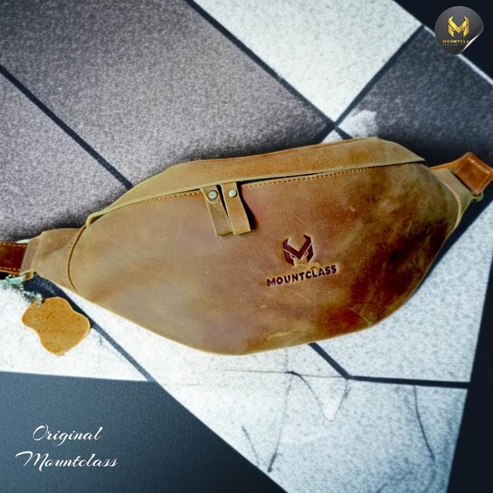 Ready Tas Selempang Waistbag Pinggang Kulit Sapi Pria Garut Terbaru Branded Terbaik Cowo