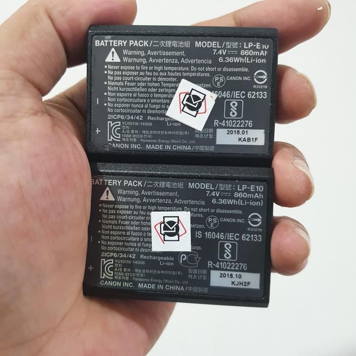 Baterai Lp-E10 Original For Canon 1100D 1200D 1300D 1500D 3000D 4000D Second