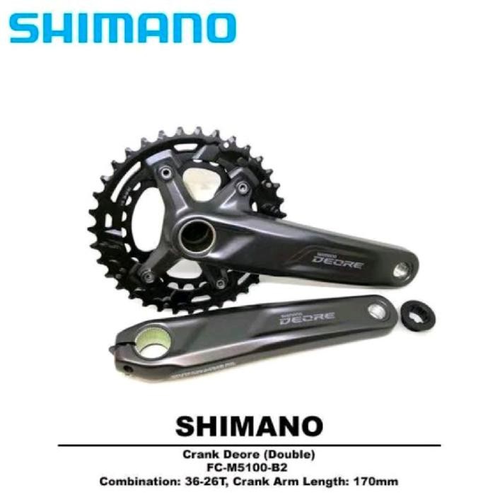 Ready Crank 2 Speed Shimano DEORE FC-M5100-2 Double Original Box Crank MTB Deore M5100