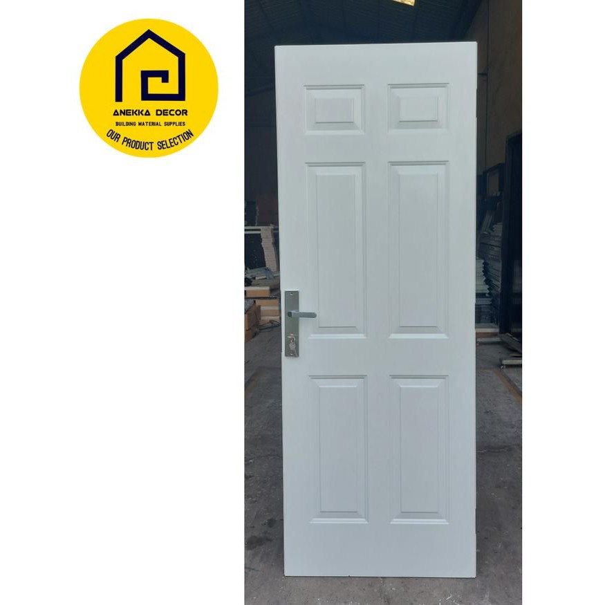 Pintu Baja Set Kamar tidur KODAI TXS Type 01 Ukuran 80 x 206 cm , Anti Rayap warna Putih , coklat