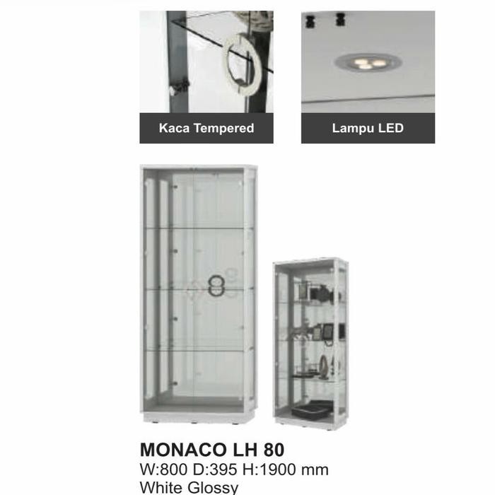 lemari hias kaca putih / showcase kaca