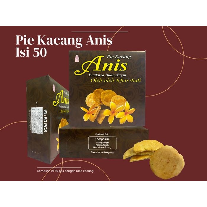 Pie Kacang Anis isi 50 / Oleh-oleh Khas Bali / Camilan Khas Bali