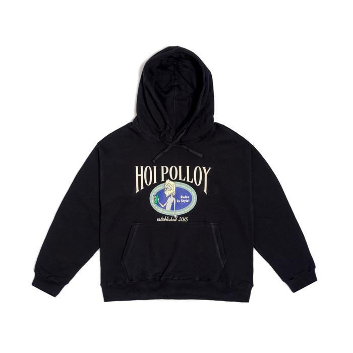 Hoi Polloy - Hoodie Sweater Relax in Style (Black) terlaris