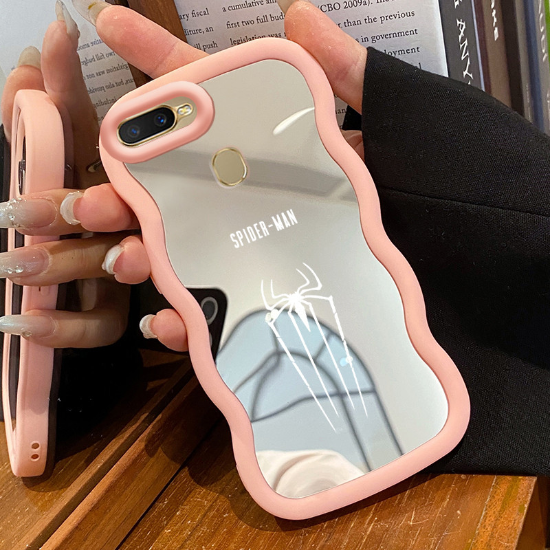 Casing Untuk OPPO A7 A5s A12 A12s A11K Case Casing HP Pola bekas kaki dan laba-laba Kesing Kasing Ma