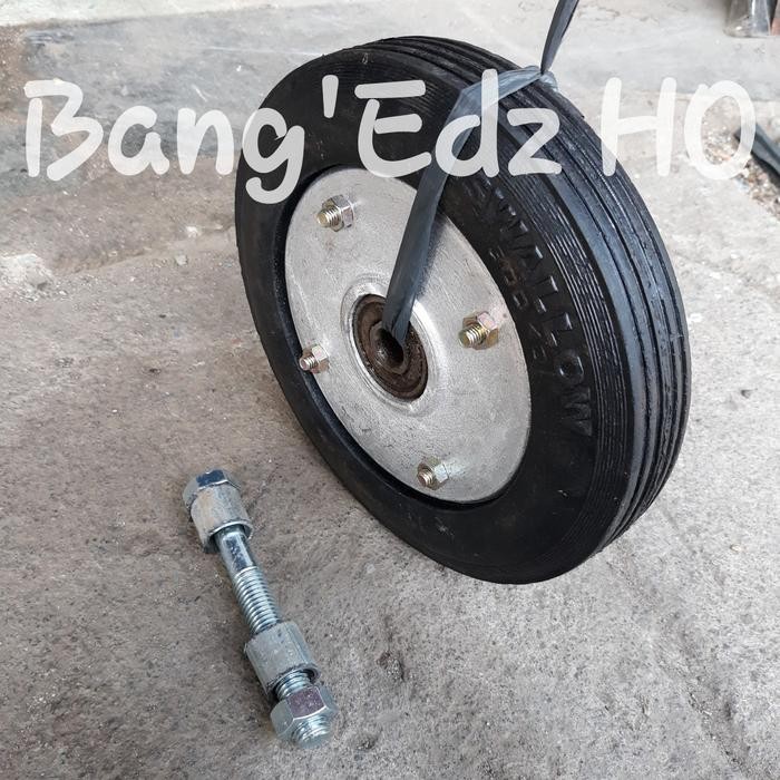 RODA GEROBAK DORONG 300KG RODA GLETREK BAN KARET MATI