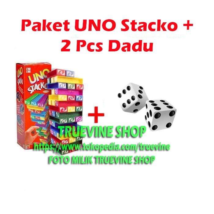 MJ UNO STACKO + DADU (2 Pcs) Paket UNO Stacko / UNO Balok)