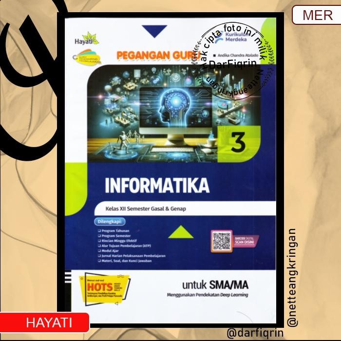 Pegangan Guru Informatika Kelas 12 Semester 1 dan 2 SMA/MA KURMER Kurikulum Merdeka-Hayati-HOTS-Andi
