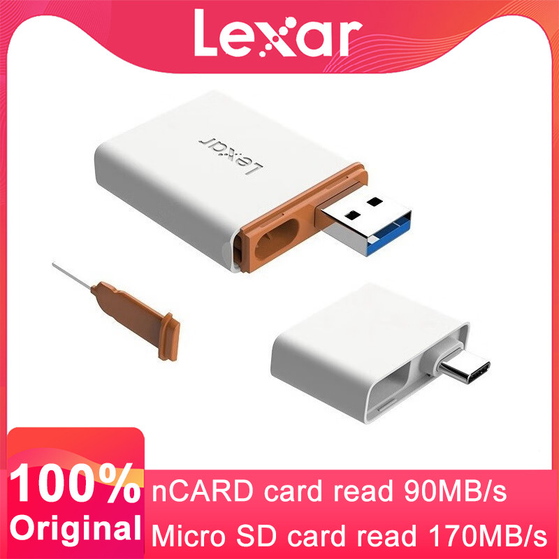 Lexar 350U NM Card Reader Type C to USB SD Micro SD TF Card Reader Memory Card Adapter NM Card USB