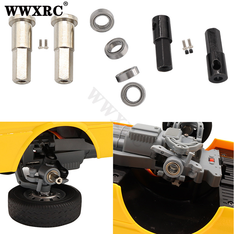 5mm Metal Front Rear Combiner Wheel Hub Hex Adapter with Bearing for 1/10 WPL WPL D12 C14 C24 C34