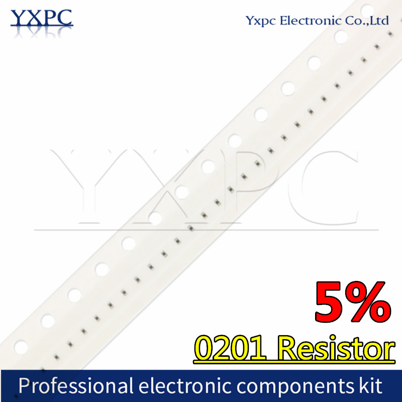 IMPORT 100pcs 0201 Resistor 5% 0R ~10M 1/20W Chip SMD 0 1 10 100 150 220 330 ohm 1K 2.2K 4.7K 10K