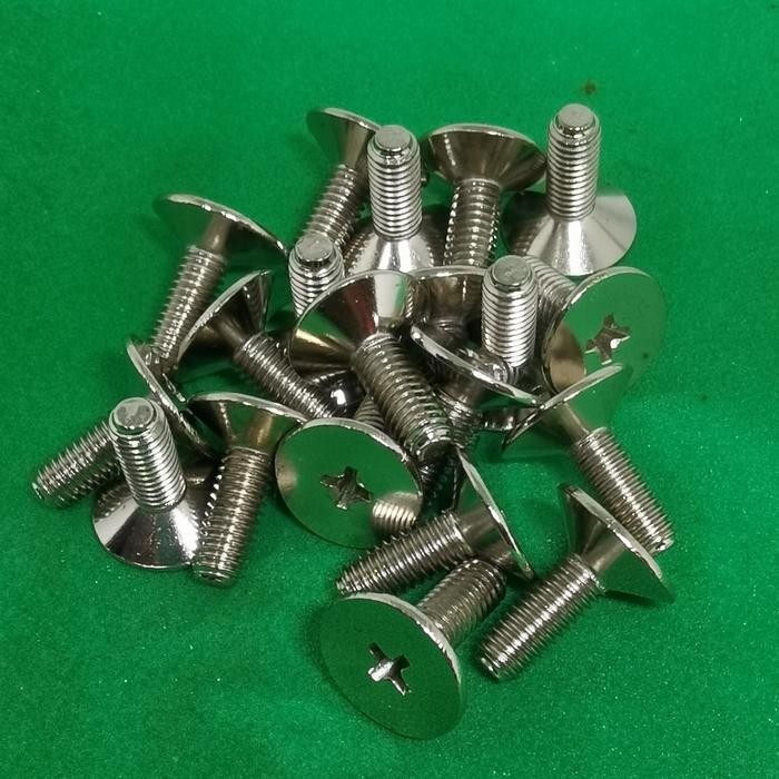 Baut JF M5x15 pala lebar crom