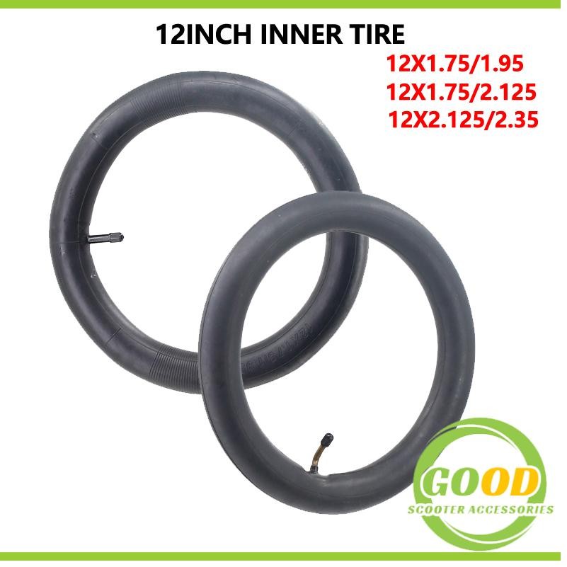 12Inch 12x2.125/2.35 Inner Tube Camera With curved or straight valve For 12x2.125 Bike Electric Scoo