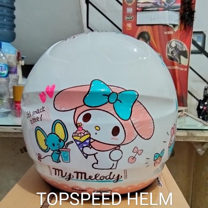 helm BMC Milan Sanrio my melody putih