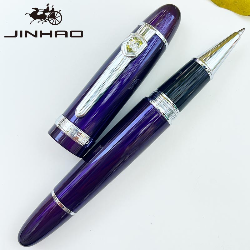 Jinhao 159 Big Barrel Rollerball Pen with Gold clip Smooth Writing for Business gift (Black Ink)