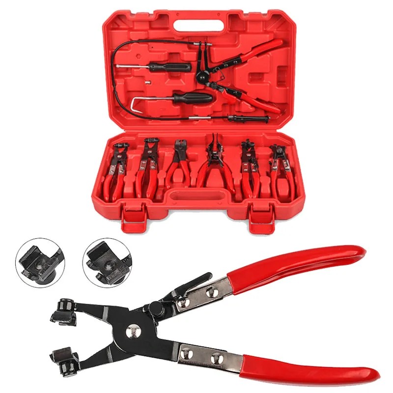 1/9pcs Wire Long Reach Hose Clamp Pliers Set Fuel Oil Water Hose Auto Blue Pipe Bundle Hose Clamp Cl