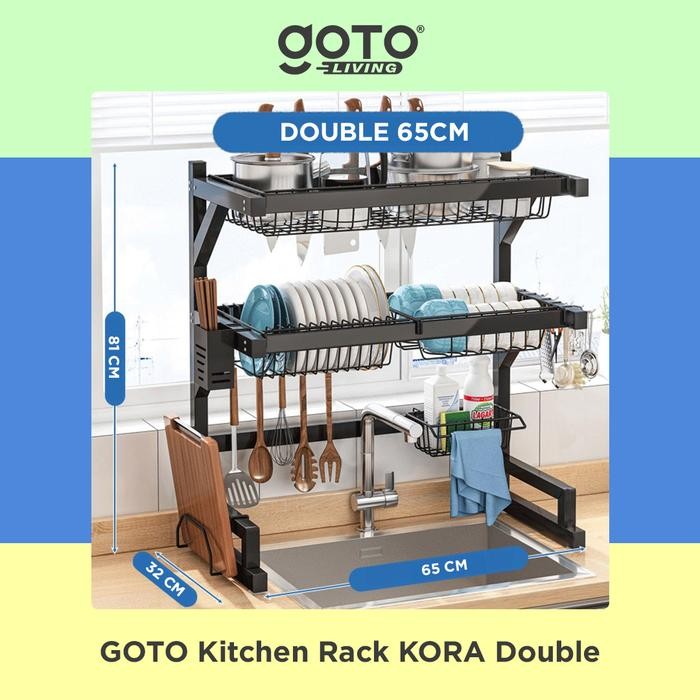 Goto Kora Rak Piring Bumbu Dapur Kitchen Rack Portable Minimalis