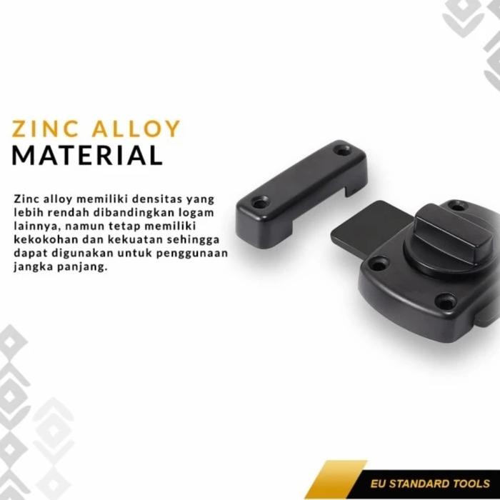 Terlaris Grendel Putar/Slot Pintu Kotak/Kunci Pintu Rumah/Hitam/Silver SALE