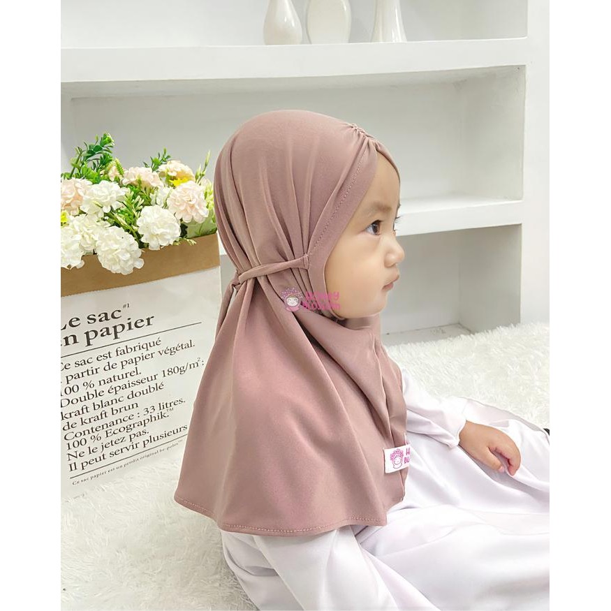 kfiv Kerudung Anak Perempuan Tali Belakang / Bergo Anak 0-5 Tahun